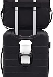 Wrangler Smart Luggage Set with Cup Holder, USB Port and Phone Holder, Black, 2 Piece Set