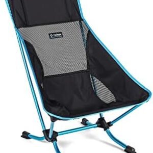 Helinox Beach Chair Lightweight, Lower-Profile, Compact, Collapsible Camping Chair, Black, with Pockets